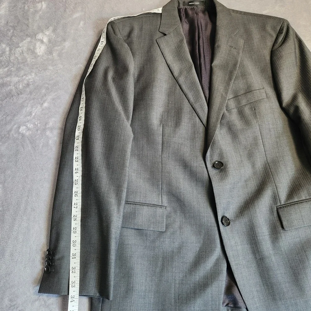 New Hugo Boss Pasini2 Movie2 Grey Virgin Wool Blazer Suit Jacket 42R Flaw